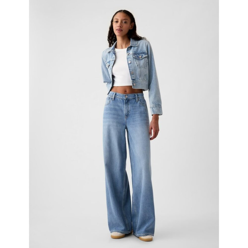 Love For Humanity Premium Denim Wide-Leg Jeans 5/27 Light Blue High-Waisted Crop